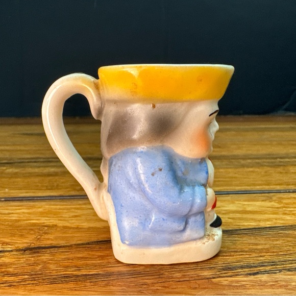 Antique Czech Pottery Miniature Toby Creamer. Czechoslovakian Stamped - Picture 4 of 7